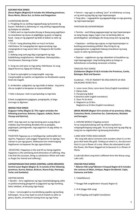Region 1 or Ilocos Region Hymn (English and Ilocano .